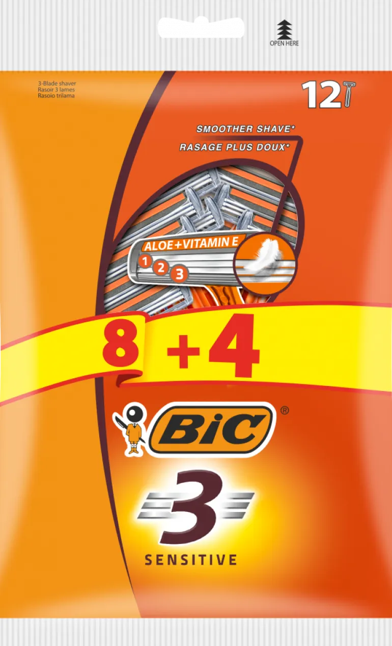 Lâminas Descartáveis Bic 3 Sensitive