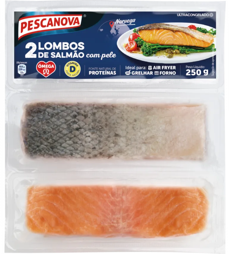 Lombos de Salmão com Pele