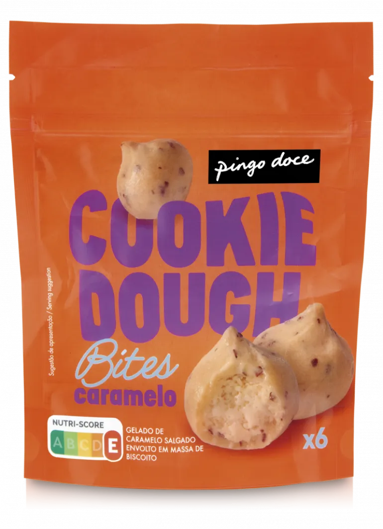 Mini Bolas de Gelado Cookie Dough Caramelo