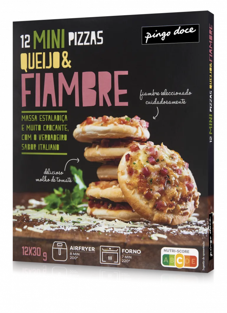 Mini Pizzas de Queijo e Fiambre