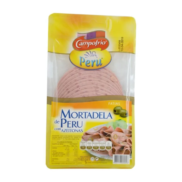 Mortadela de Peru com Azeitona Fatias
