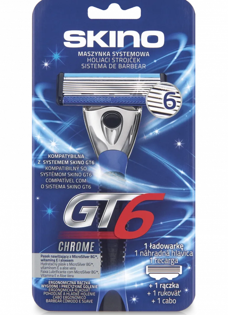Máquina de Barbear GT6 Chrome com Recarga