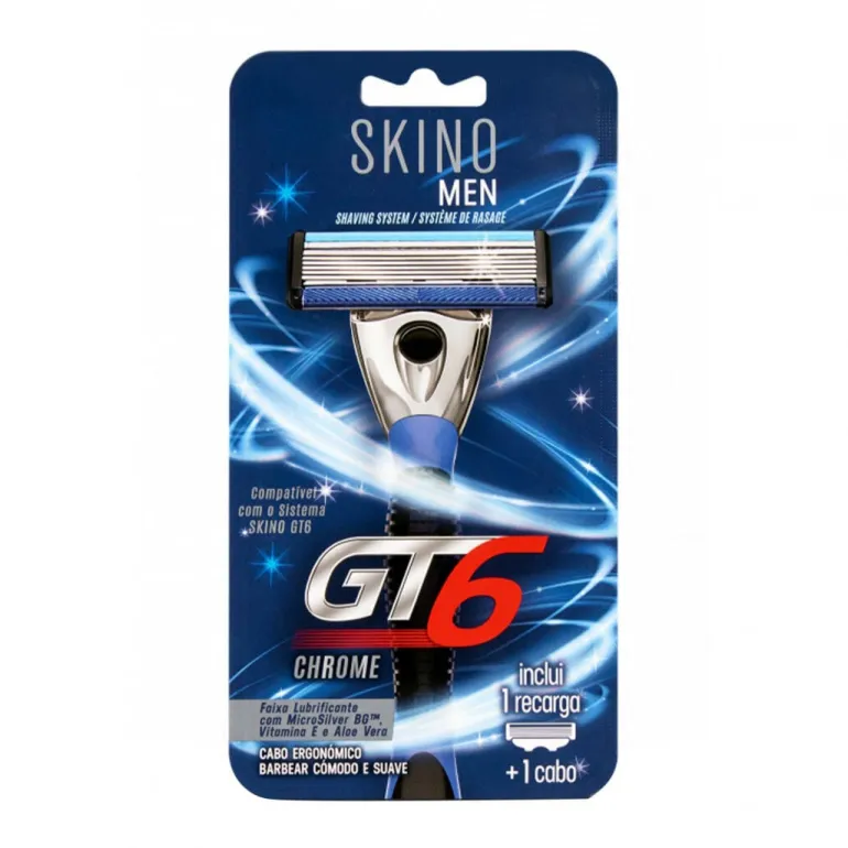Máquina de Barbear GT6 Chrome com Recarga