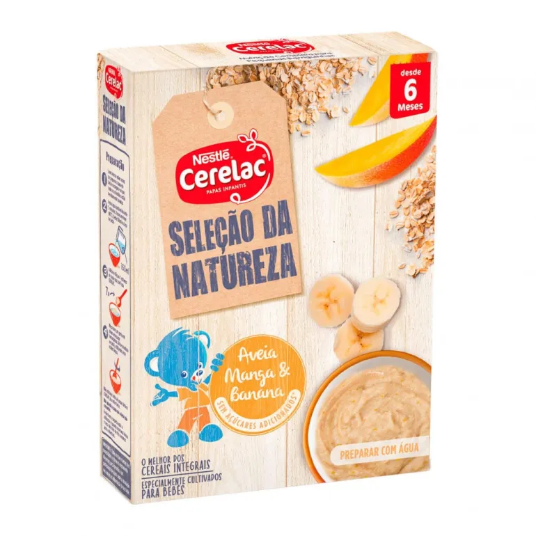Papa Infantil Farinha Láctea Aveia, Manga e Banana Seleção da Natureza