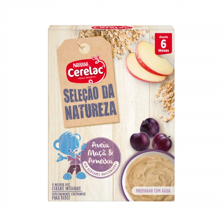 Papa Infantil Láctea Aveia, Maçã e Ameixa Seleção da Natureza