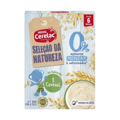 Papa Infantil Não Láctea 8 Cereais Sem Açúcar Seleção da Natureza