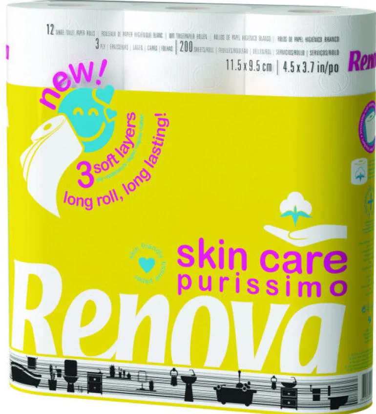 Papel Higiénico Skin Care Puríssimo 3 Folhas 12 Rolos