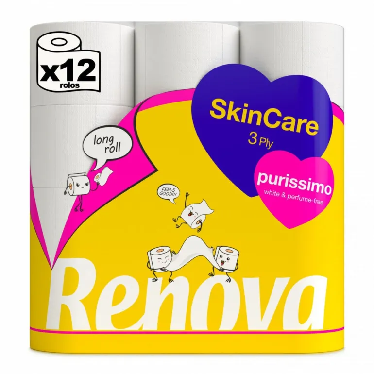 Papel Higiénico Skin Care Puríssimo 3 Folhas 12 Rolos
