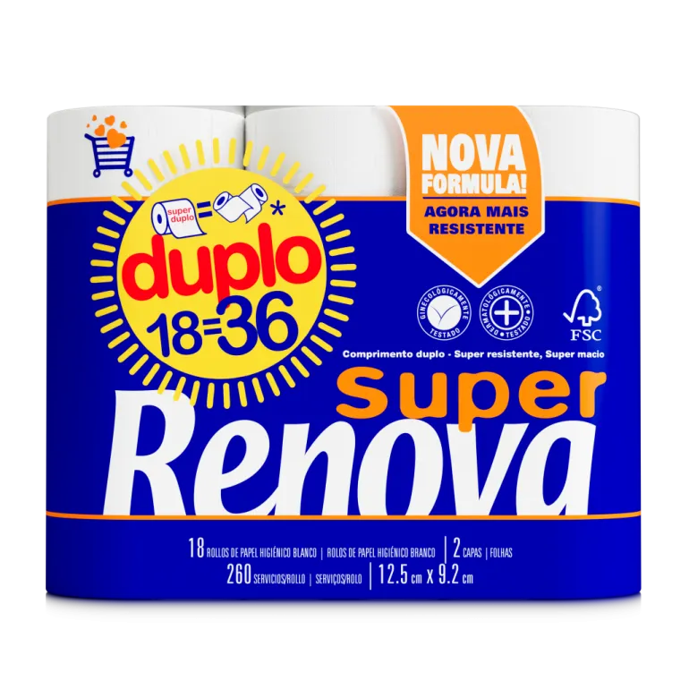 Papel Higiénico Super 2 Folhas 18=36 Rolos