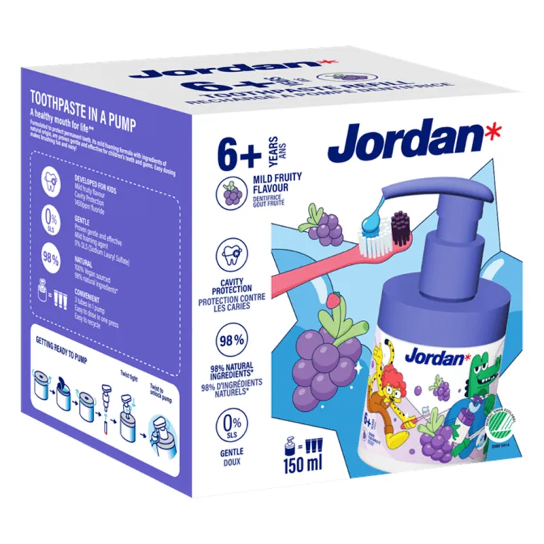 Pasta de Dentes Infantil Pump Sabor Frutas +6 Anos