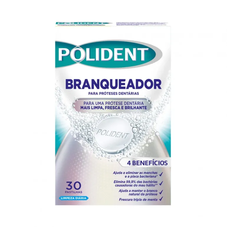 Pastilhas para Limpeza de Próteses Dentárias Branqueadoras