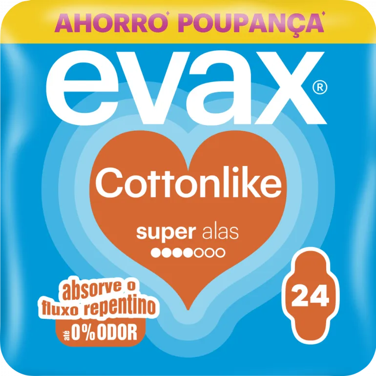 Pensos Higiénicos Cottonlike Super com Abas