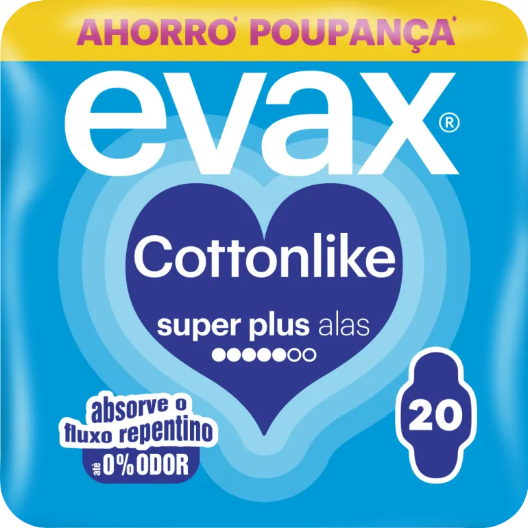 Pensos Higiénicos Cottonlike Super Plus com Abas