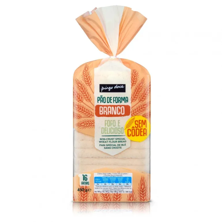 Pão de Forma Branco sem Côdea