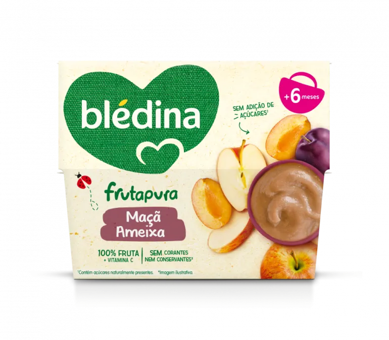 Puré de Fruta Maçã e Ameixa