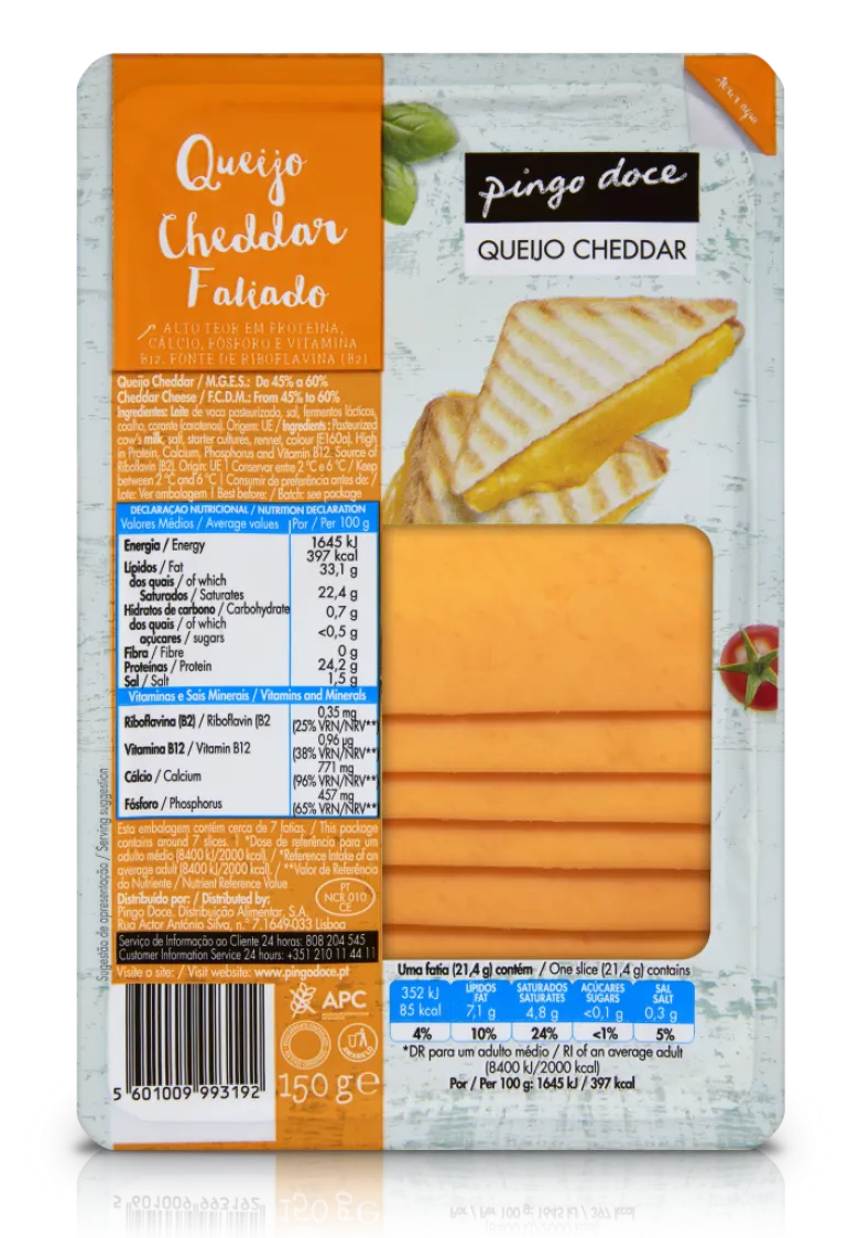 Queijo Cheddar Fatiado