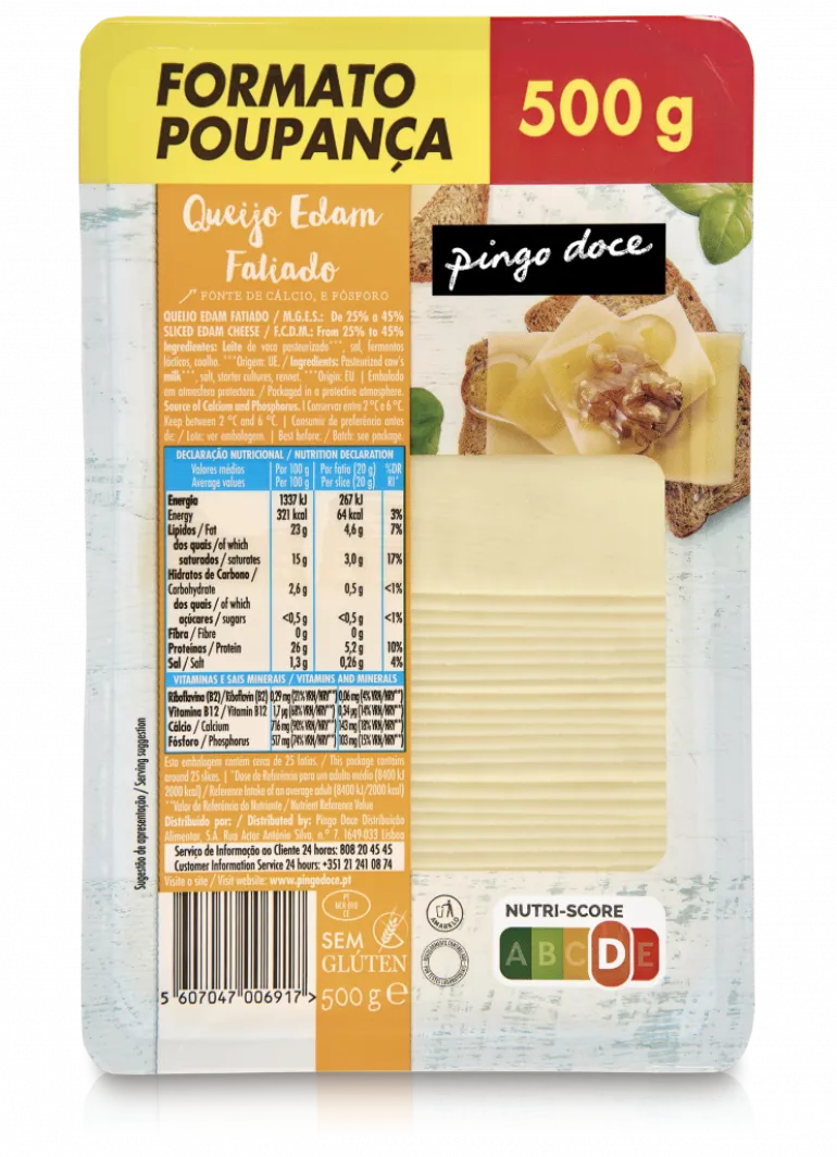 Queijo Edam Fatiado