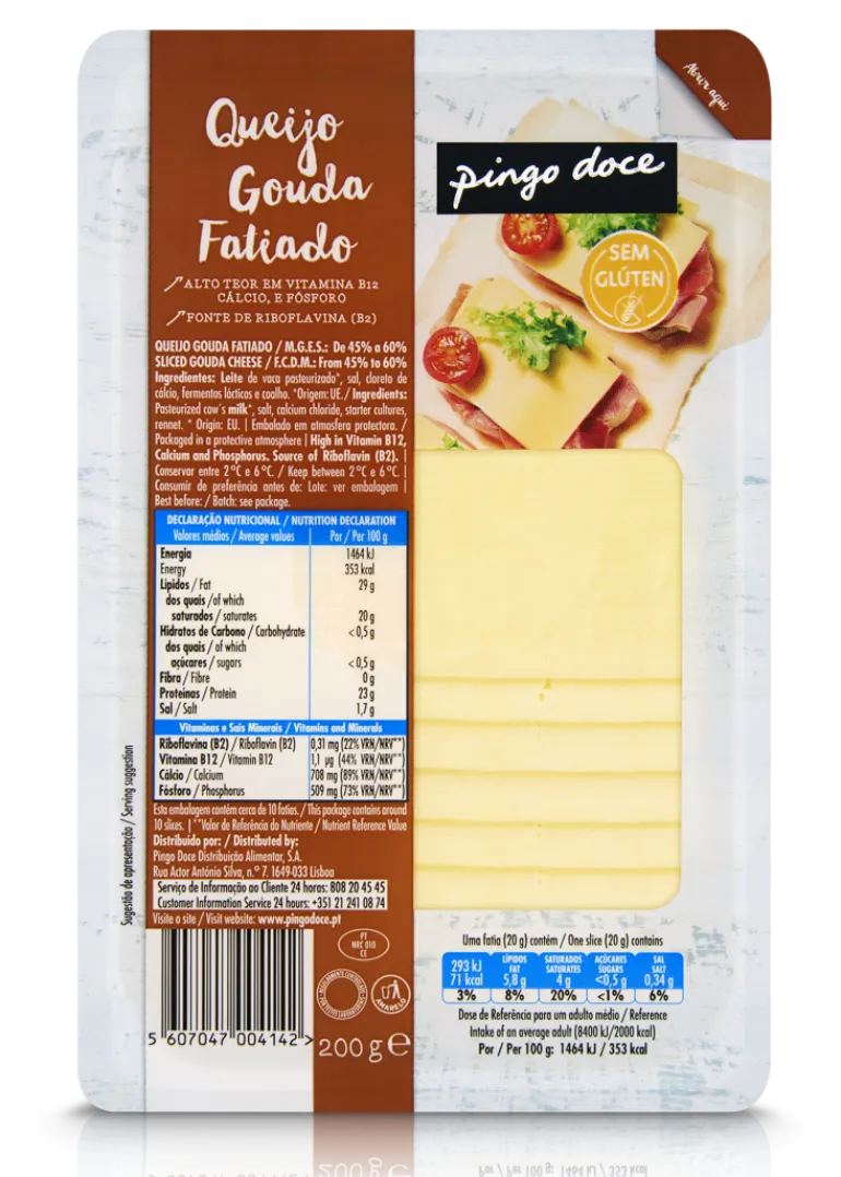 Queijo Gouda Fatiado
