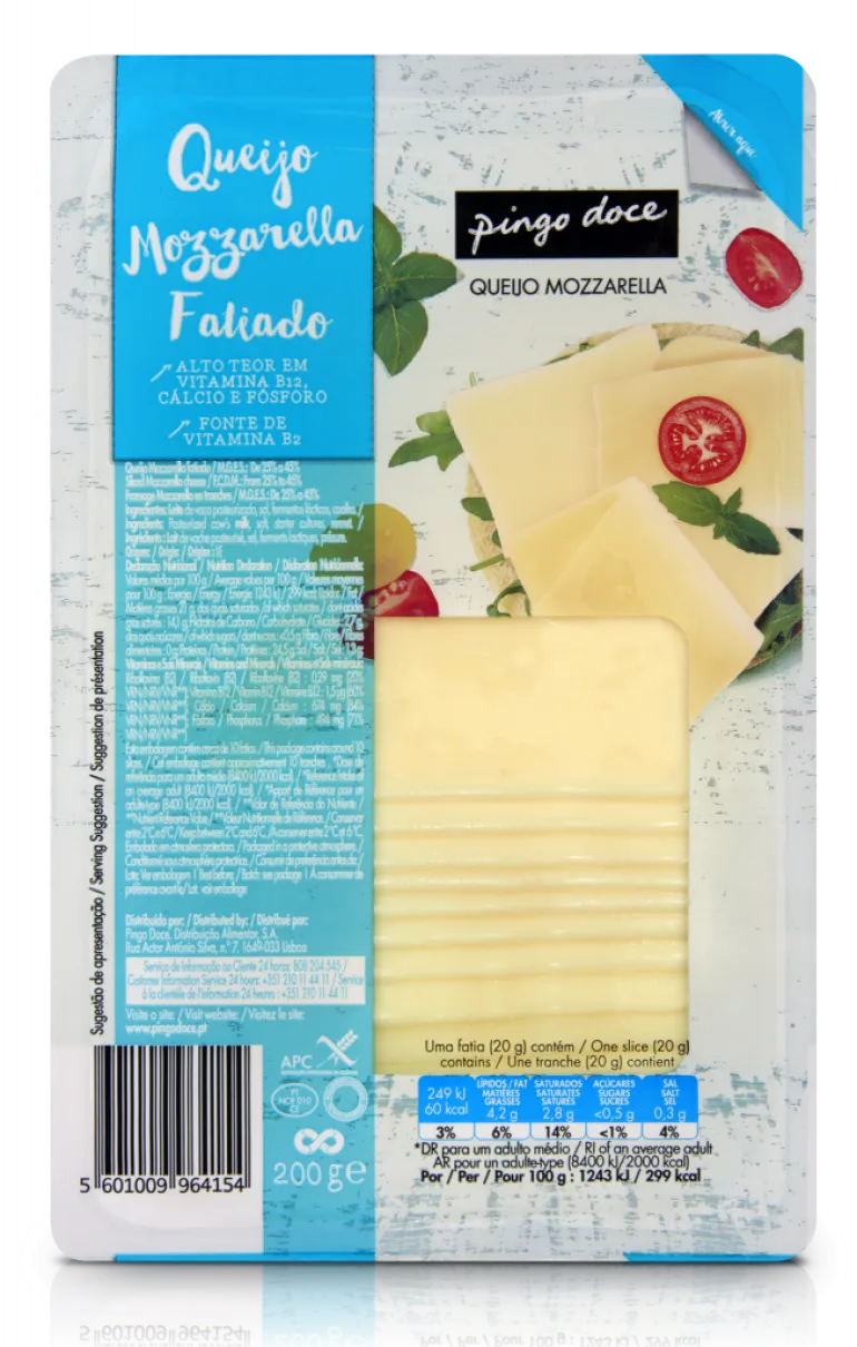 Queijo Mozzarella Fatiado