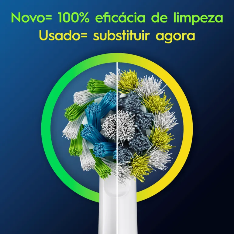 Recargas Escova de Dentes Elétrica Pro Cross Action Branca Pack 6