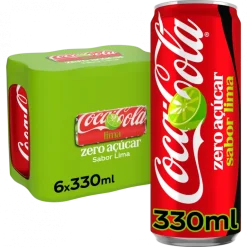 Refrigerante Coca-Cola Zero Lima Lata Pack 6