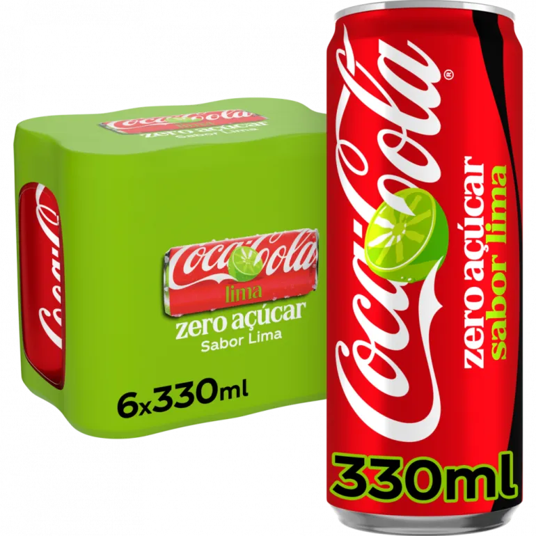Refrigerante Coca-Cola Zero Lima Lata Pack 6