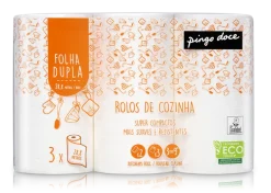 Rolo de Cozinha 2 Folhas Compacto 3=9 Rolos