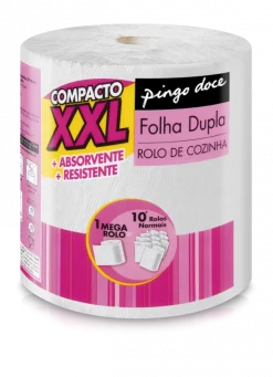 Rolo de Cozinha 2 Folhas Mega 1=10 Rolos