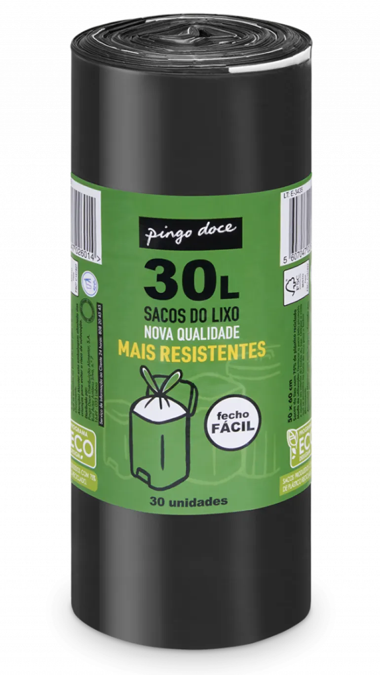 Sacos do Lixo com Fecho Fácil 30L