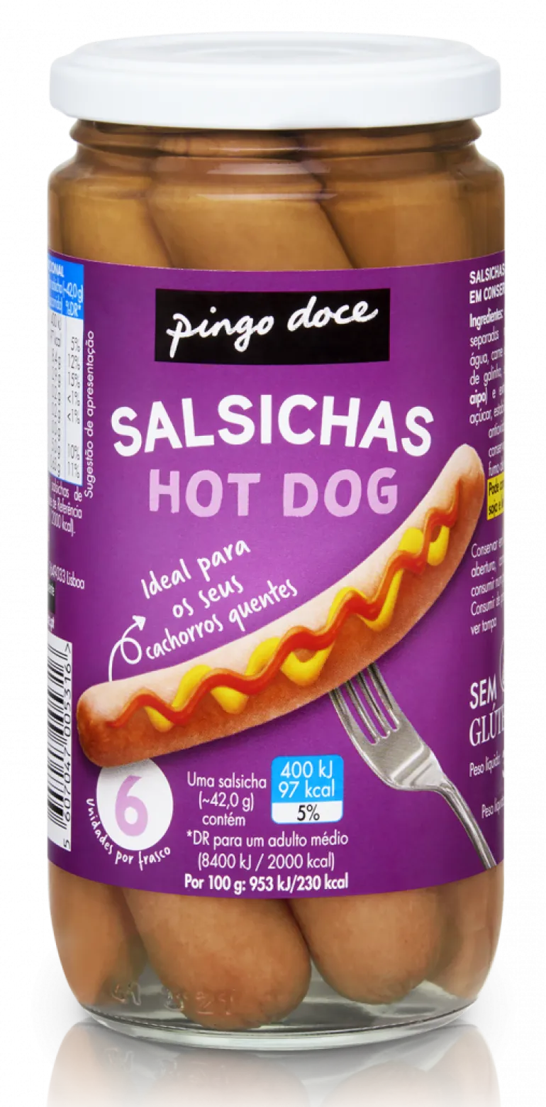 Salsichas Hot Dog em Frasco