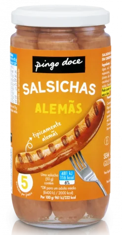 Salsichas Tipo Alemãs em Frasco