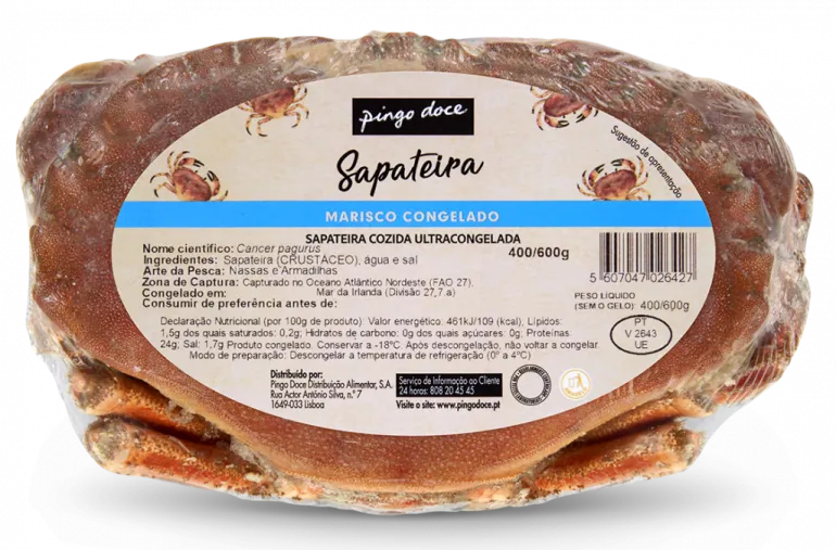 Sapateira Cozida Ultracongelada 400/600g
