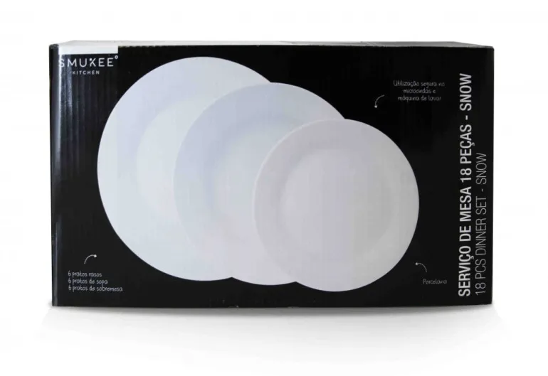 Serviço de Mesa 18 Peças Porcelana