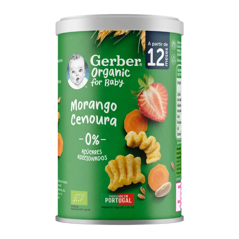 Snack Infantil Puffs com Morango e Cenoura Bio