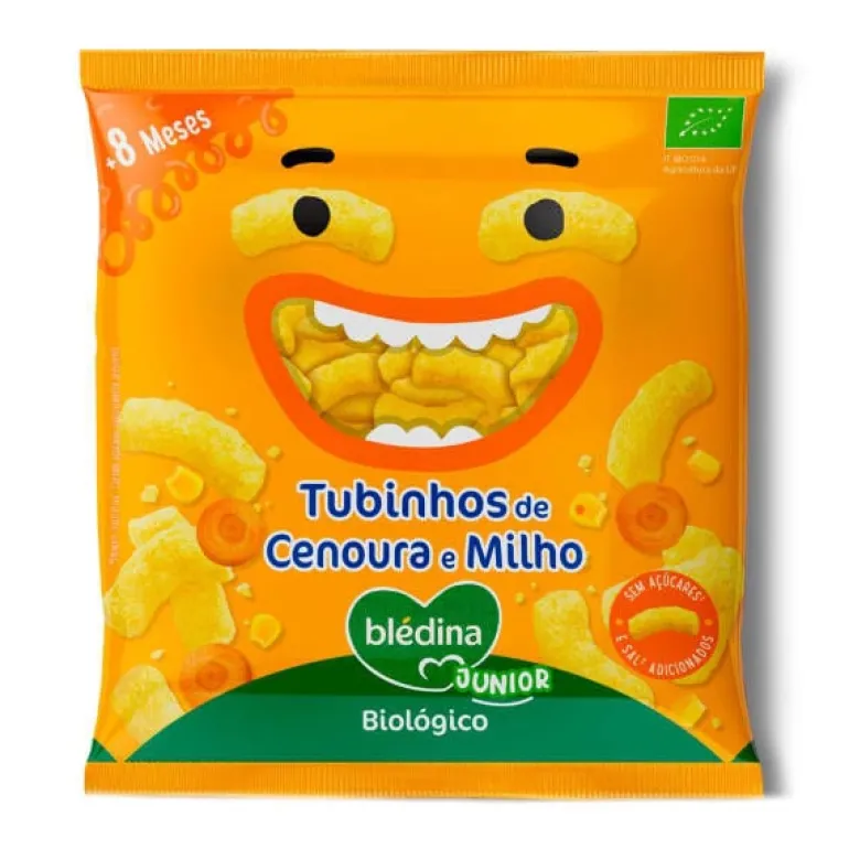 Snack Infantil Tubinhos de Cenoura e Milho Bio