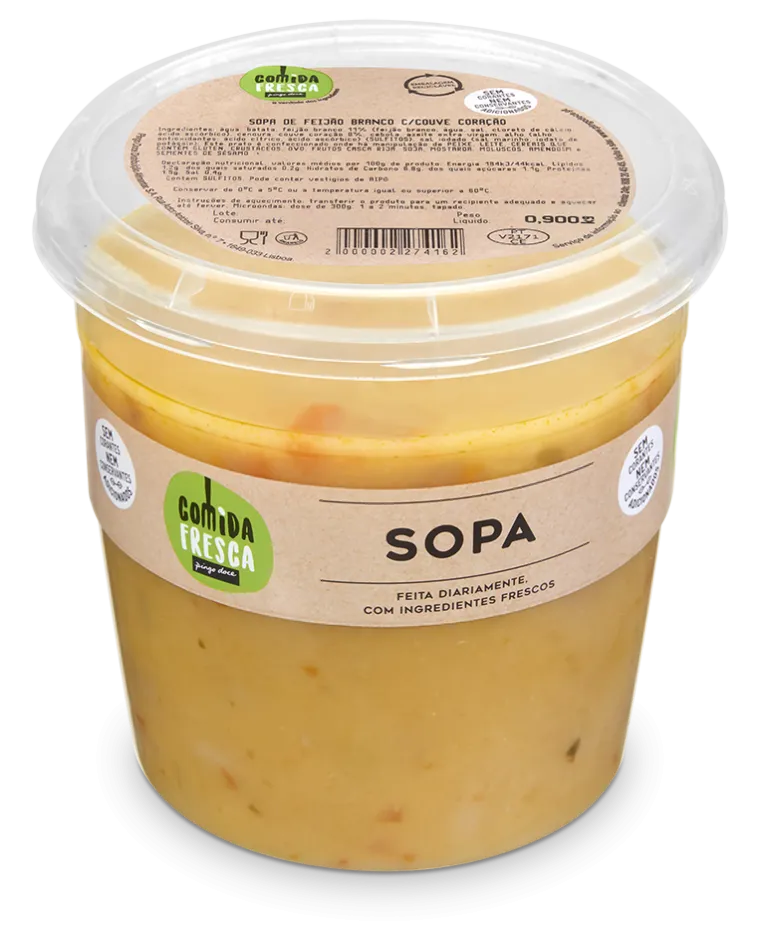 Sopa de Feijão Branco com Couve Coração