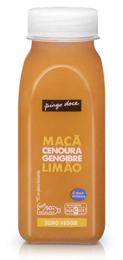 Sumo de Frutas e Vegetais com Maçã, Cenoura, Gengibre e Limão