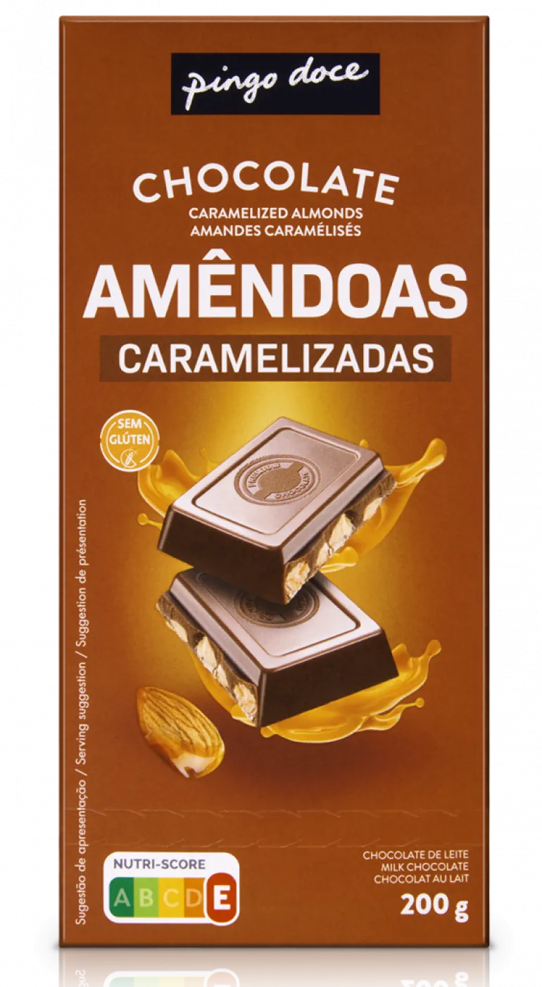 Tablete de Chocolate com Amêndoa Caramelizada