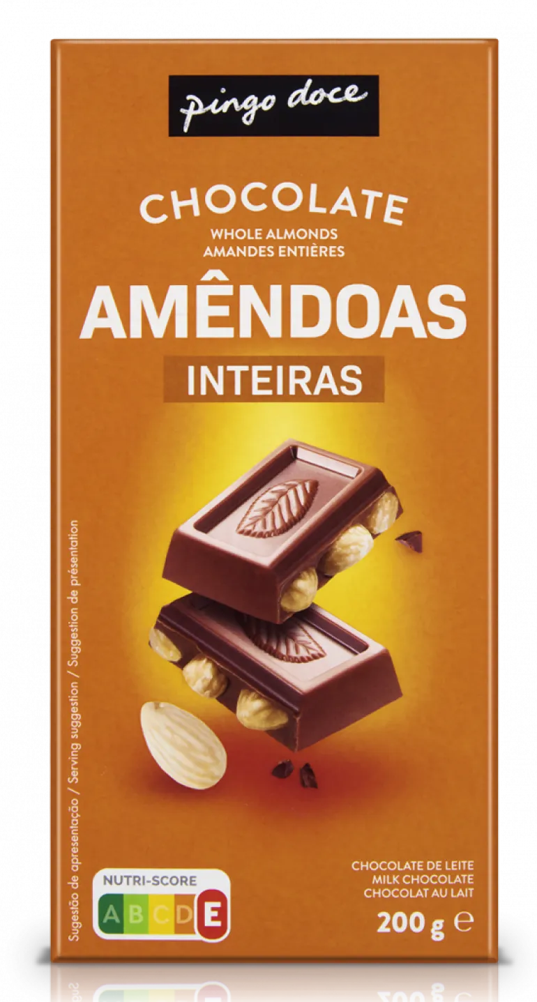 Tablete de Chocolate com Amêndoas Inteiras