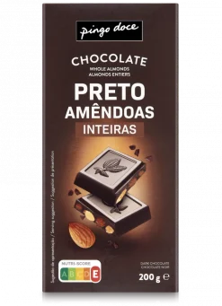 Tablete de Chocolate Negro com Amêndoas Inteiras