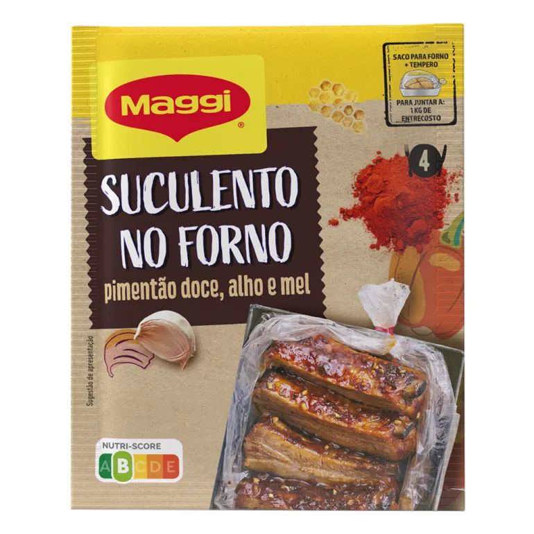 Tempero Suculento no Forno para Entrecosto Pimentão Doce, Alho e Mel