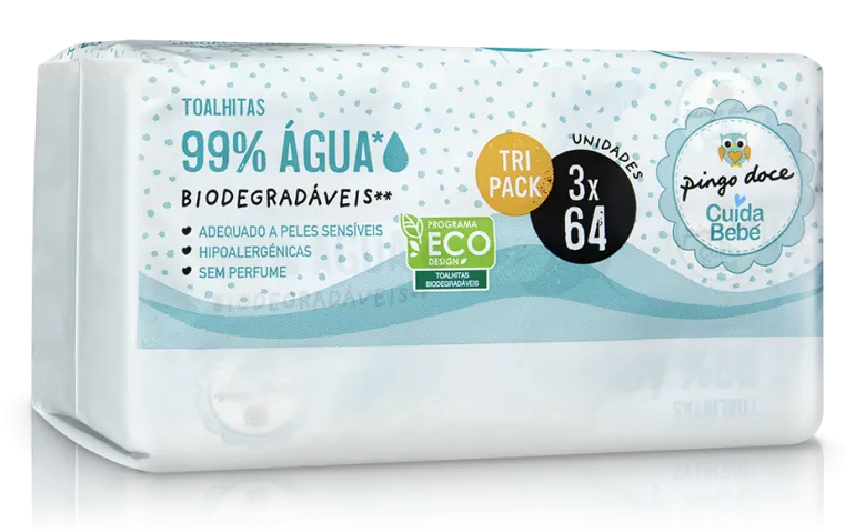 Toalhitas Bebé 99% Água e Biodegradáveis