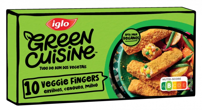 Veggie Fingers com Ervilhas, Cenoura e Milho